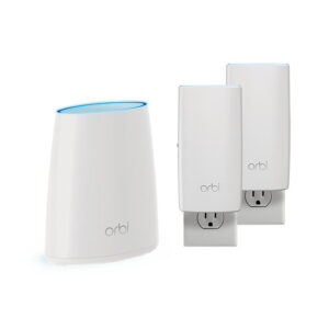 NETGEAR Orbi Tri-Band WiFi System (RBK33) | 3-Pack Includes 1 Router & 2 Wall Plug Satellites