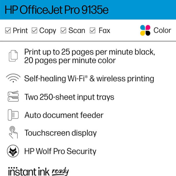HP OfficeJet Pro 9135e All-in-One Printer - Image 4