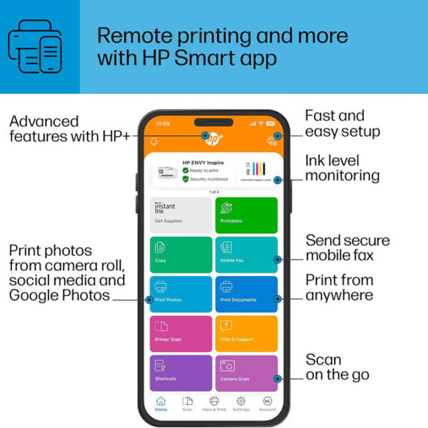 HP ENVY Inspire 7958e Wireless Printer - Image 3