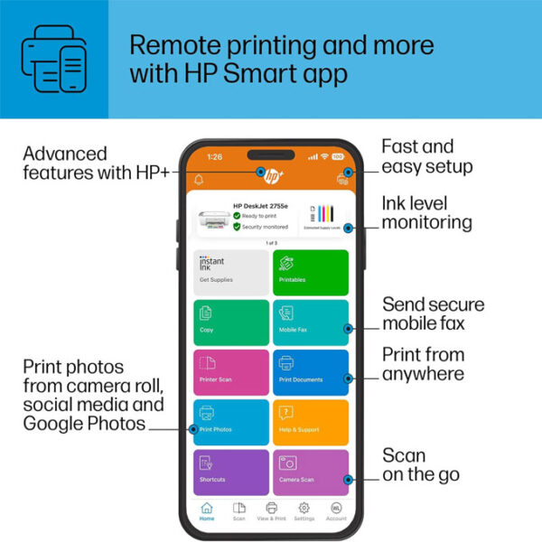 HP DeskJet 4155e Wireless Printer - Image 3